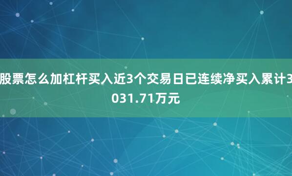 股票怎么加杠杆买入近3个交易日已连续净买入累计3031.71万元