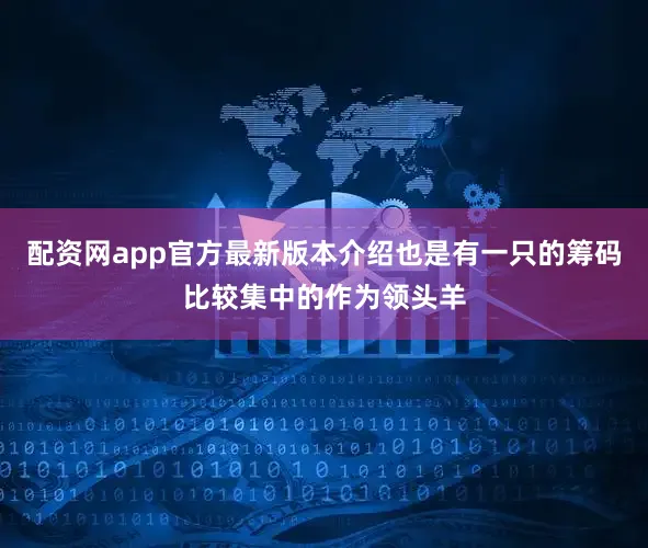 配资网app官方最新版本介绍也是有一只的筹码比较集中的作为领头羊